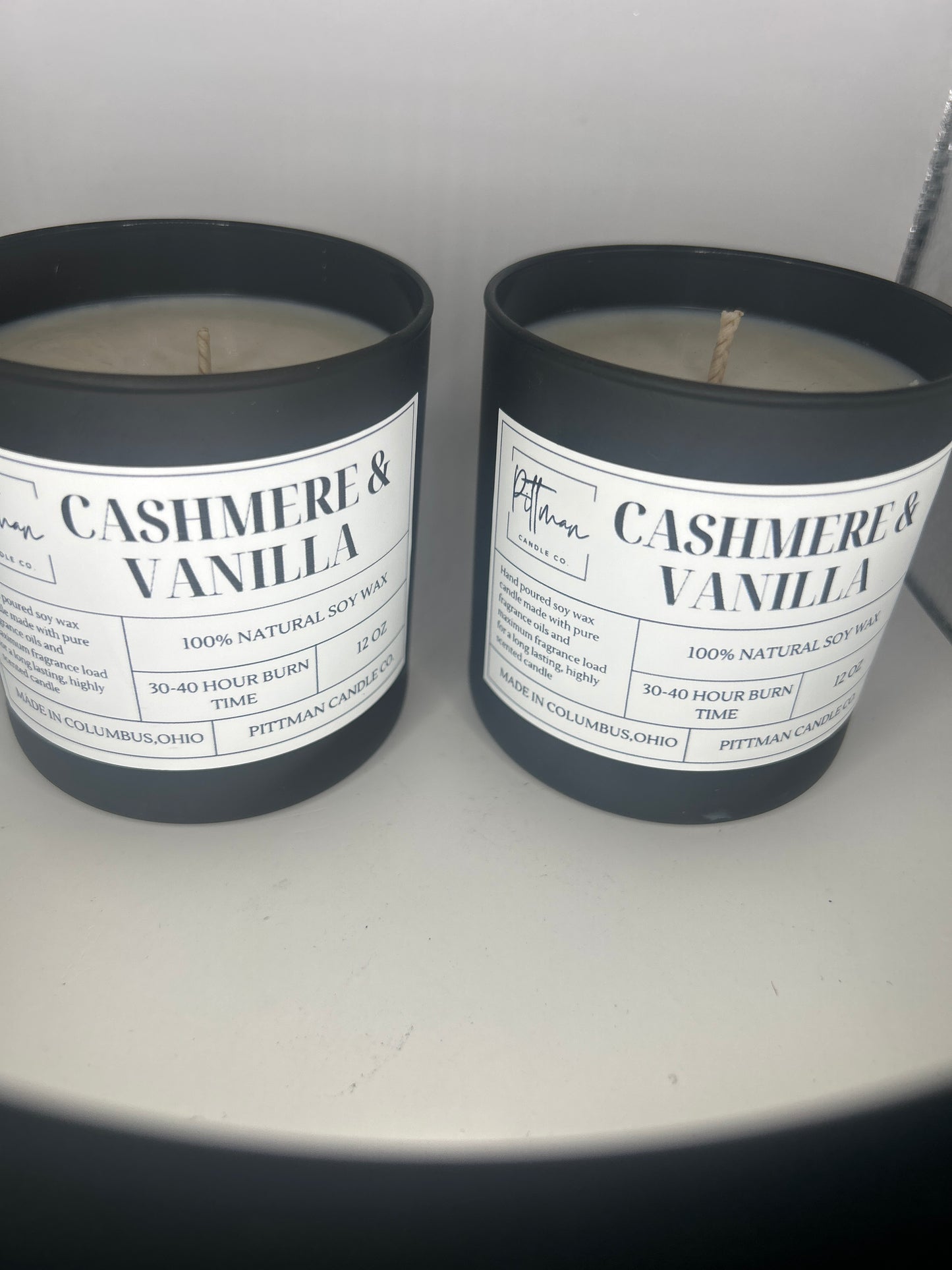 Cashmere Vanilla Matte Black Jar Candles