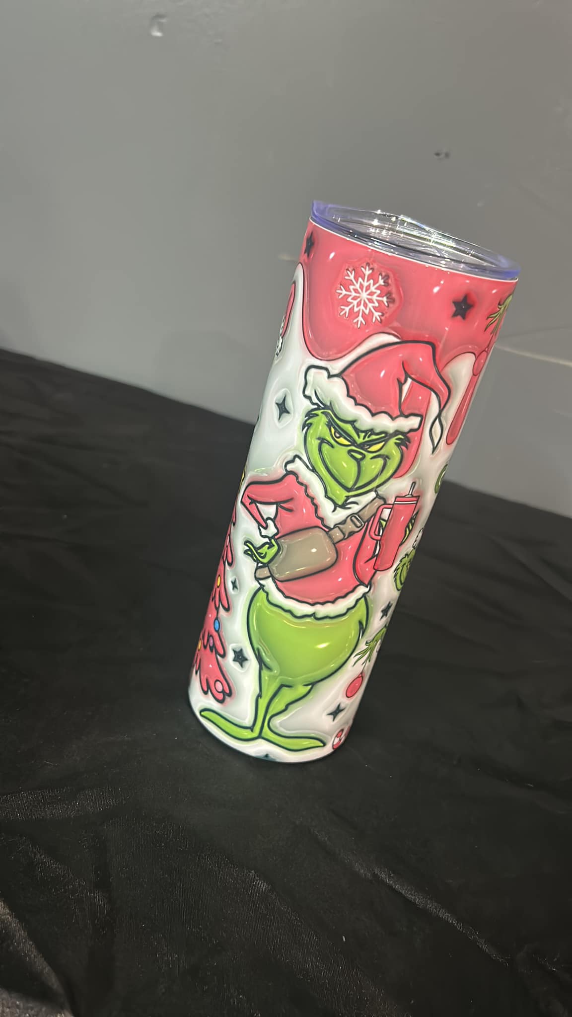 20 oz Pink Grinch Tumbler