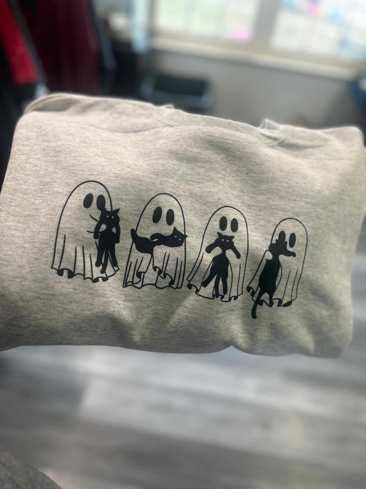 Simple Ghost and Cats Crewneck